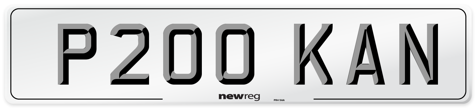 P200 KAN Number Plate from New Reg